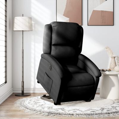 vidaXL Sillón eléctrico reclinable elevable de tela negro