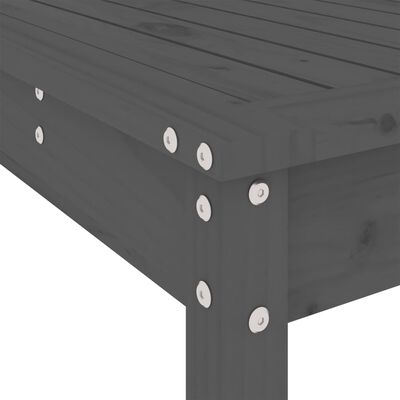 vidaXL Set de mesa y taburetes altos jardín 3 piezas madera pino gris