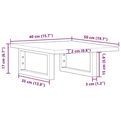 vidaXL Estante de lavabo de pared de acero y madera maciza de roble