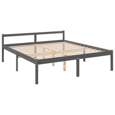 vidaXL Cama para personas mayores madera maciza pino gris 200x200 cm