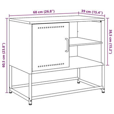 vidaXL Mueble para TV de acero verde oliva 100,5x39x60,5 cm