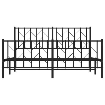 vidaXL Estructura cama sin colchón con estribo metal negro 150x200 cm