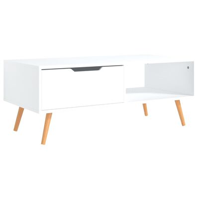 vidaXL Mesa de centro de madera contrachapada blanco 100x49,5x43 cm