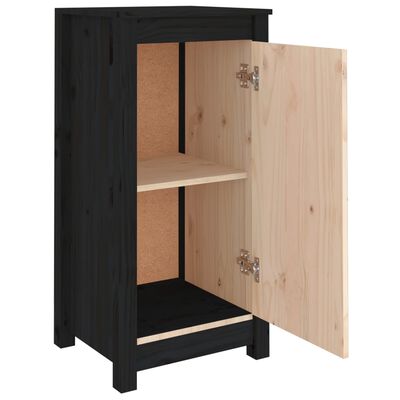 vidaXL Aparadores 2 uds madera maciza de pino negro 39x35x80 cm