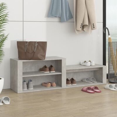 vidaXL Mueble zapatero madera contrachapada gris hormigón 150x35x45 cm