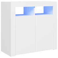 vidaXL Aparador con luces LED gris brillante 80x35x75 cm