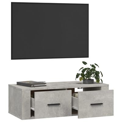 vidaXL Mueble de TV colgante madera gris hormigón 80x36x25 cm