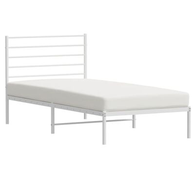 vidaXL Estructura de cama de metal con cabecero blanco 100x190 cm