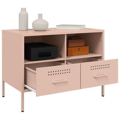 vidaXL Mueble para TV acero rosa 68x39x50,5 cm