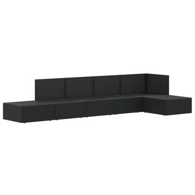 vidaXL Set muebles de jardín 6 piezas y cojines ratán sintético negro