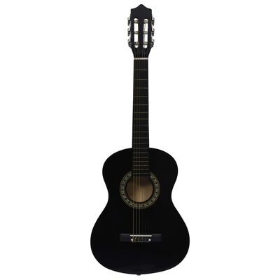 vidaXL Guitarra clásica principiante y niño con funda negro 1/2 34"