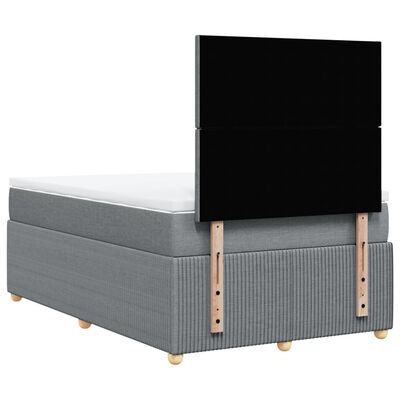 vidaXL Cama box spring con colchón tela gris claro 120x200 cm