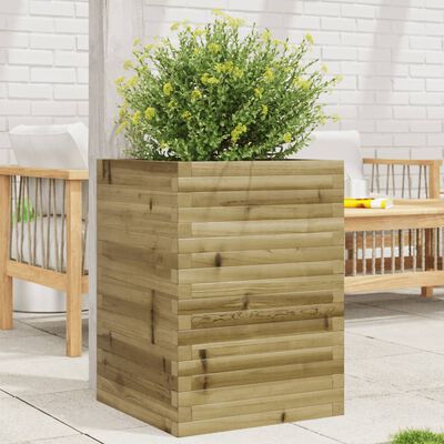 vidaXL Jardinera madera de pino impregnada 50x50x68,5 cm