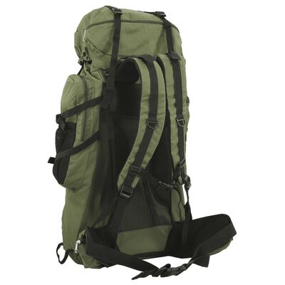 vidaXL Mochila de senderismo tela oxford verde militar 60 l