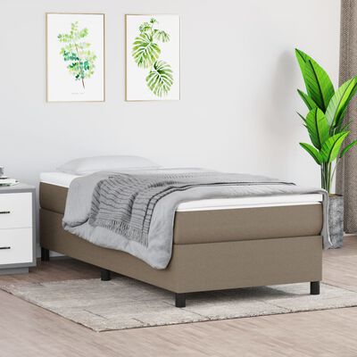 vidaXL Estructura de cama de tela gris taupe 90x200 cm