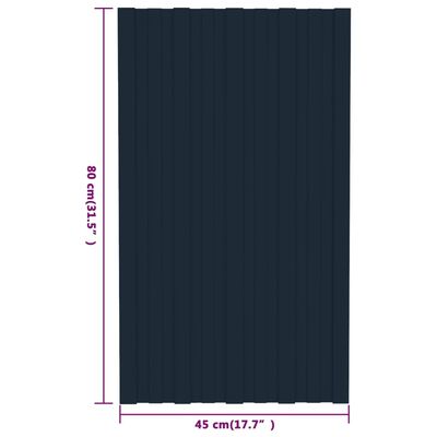 vidaXL Panel para tejado acero galvanizado antracita 36 uds 80x45 cm