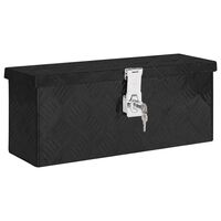 vidaXL Caja de almacenaje de aluminio negro 50x15x20,5 cm