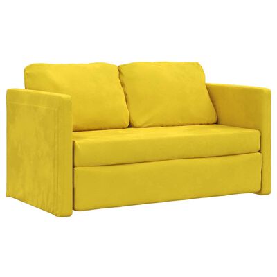 vidaXL Sofá cama suelo 2 en 1 terciopelo amarillo oscuro 122x204x55 cm