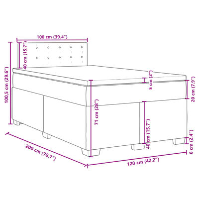 vidaXL Cama box spring con colchón cuero sintético negro 120x200 cm