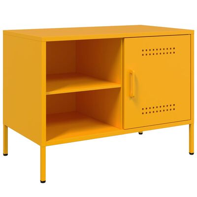 vidaXL Mueble de TV de acero amarillo mostaza 68x39x50,5 cm