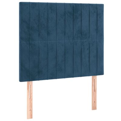vidaXL Cama box spring con colchón terciopelo azul oscuro 90x200 cm