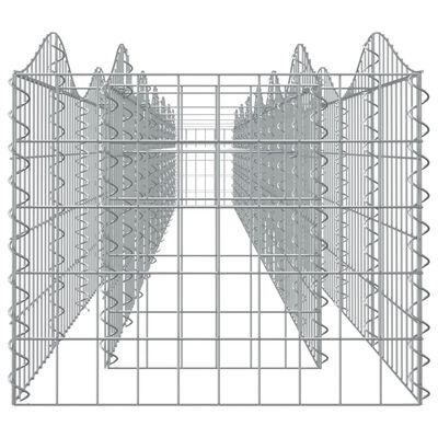 vidaXL Arriate de gaviones forma arco hierro galvanizado 600x50x50cm