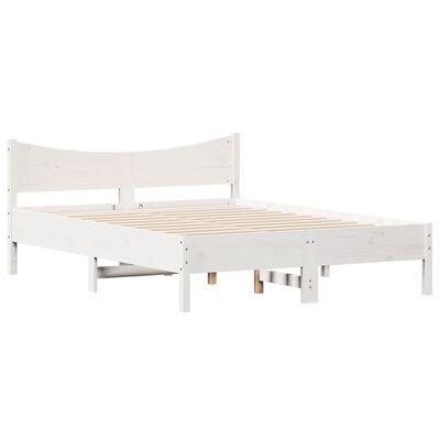 vidaXL Estructura de cama sin colchón madera de pino blanco 135x190 cm