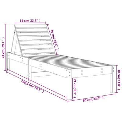 vidaXL Tumbonas con mesa 2 uds madera maciza de pino