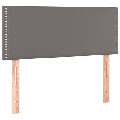 vidaXL Cabecero con LED cuero sintético gris 90x5x78/88 cm