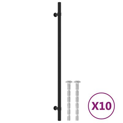 vidaXL Tiradores para armarios 10 uds acero inoxidable negro 320 mm