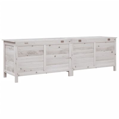 vidaXL Arcón de jardín madera maciza abeto blanco 198,5x50x56,5 cm