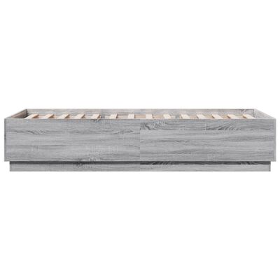 vidaXL Estructura cama con luces LED madera gris Sonoma 100x200 cm