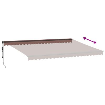 vidaXL Toldo retráctil automático con luces LED marrón 500x350 cm