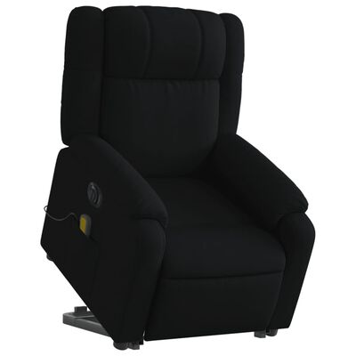 vidaXL Sillón de masaje eléctrico reclinable elevable tela negro