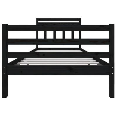 vidaXL Estructura de cama madera maciza negra 100x200 cm