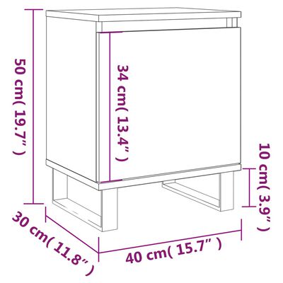 vidaXL Mesitas de noche 2 uds madera de ingeniería negro 40x30x50 cm