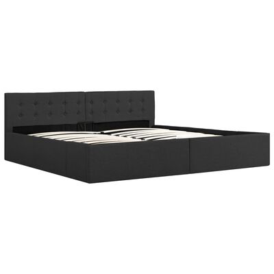 vidaXL Cama canapé hidráulica almacenaje tela gris oscuro 180x200 cm