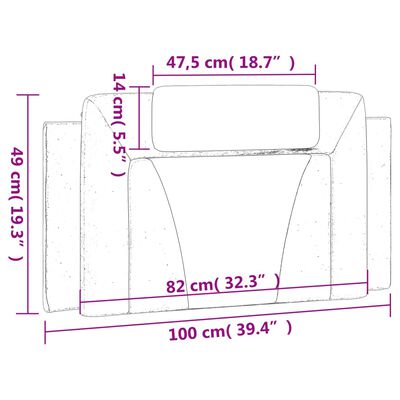 vidaXL Cabecero de cama acolchado cuero sintético marrón 100 cm