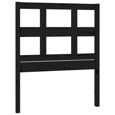 vidaXL Cabecero de cama madera maciza de pino negro 95,5x4x100 cm