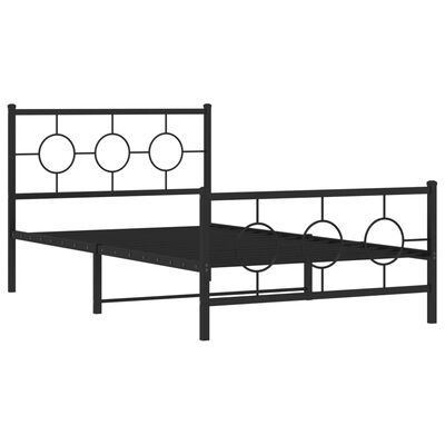 vidaXL Estructura cama sin colchón con estribo metal negro 107x203 cm