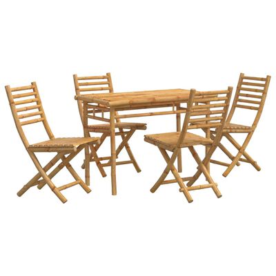 vidaXL Juego de comedor de jardín 5 piezas bambú