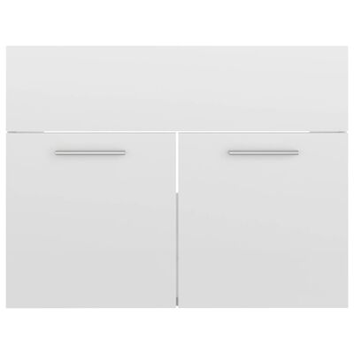 vidaXL Set muebles de baño 2 piezas madera contrachapada blanco brillo