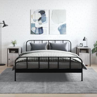 vidaXL Mesitas de noche 2 uds madera contrachapada gris 40x42x60 cm