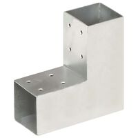 vidaXL Conector de postes en forma de L metal galvanizado 71x71 mm