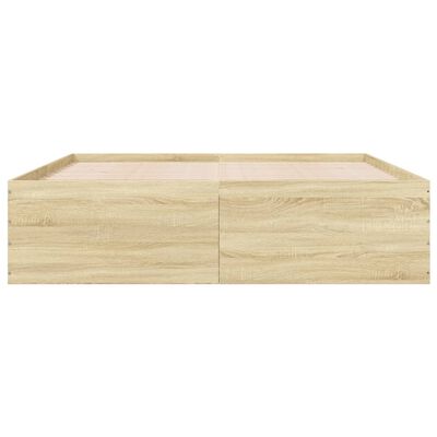 vidaXL Estructura de cama madera de ingeniería roble Sonoma 200x200 cm