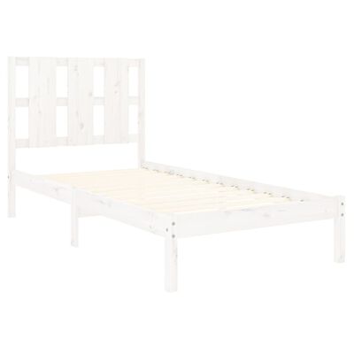 vidaXL Estructura de cama madera maciza individual blanco 75x190 cm