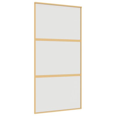 vidaXL Puerta corredera dorada de vidrio ESG esmerilado y aluminio