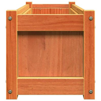 vidaXL Jardinera exterior madera maciza pino marrón cera 90x31x31 cm