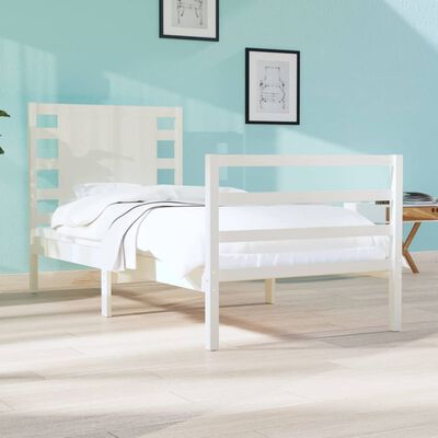 vidaXL Estructura de cama madera maciza de pino blanco 90x190 cm