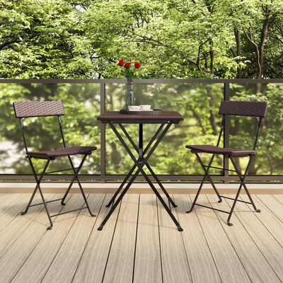French Bistro - Juego de mesa y sillas plegables - Juego de mesa de madera  plegable duradera - Juego de patio bistró para jardín al aire libre patio